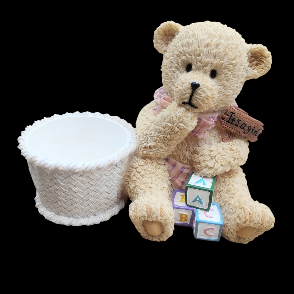Enesco "It's A Girl" Teddy Bear Planter